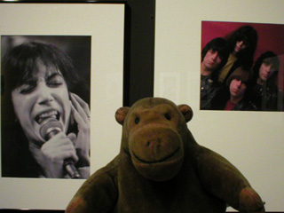 Mr Monkey with pictures of Patti Smith in 75 and the Ramones in 79