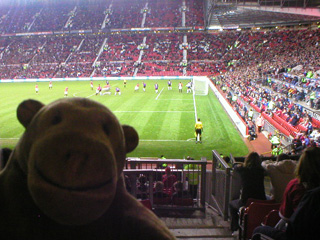 Mr Monkey watching the match