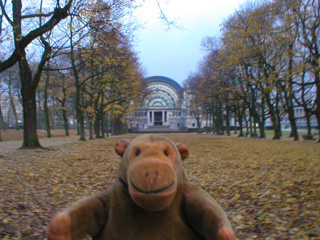Mr Monkey walking away from the military museum
