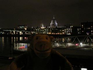 Mr Monkey looking across the river to St Paul's