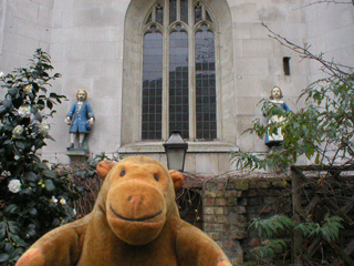 Mr Monkey outside St Andrew's church