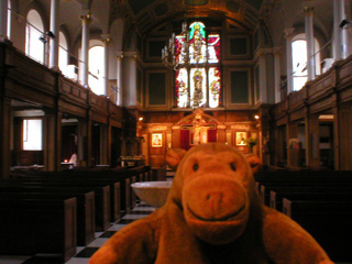 Mr Monkey in the nave of St Andrew Holborn