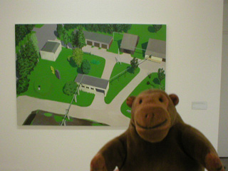 Mr Monkey looking at a painting of the Radical Loyalty site