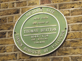 A green plaque for Thomas Britton
