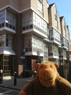 Mr Monkey looking at the Founders Livery Hall