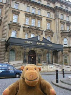 Mr Monkey outside the Marriot Royal