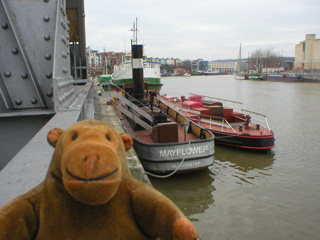 Mr Monkey looking at the Mayflower and the Pyronaut