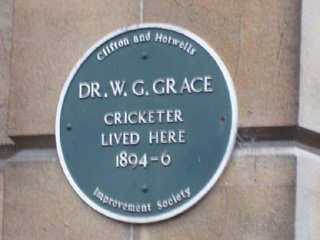A plaque to Dr W.G. Grace, cricketer