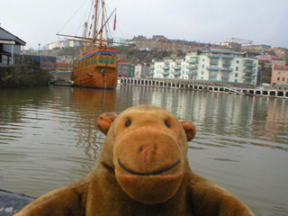 Mr Monkey looking Matthew from the ferry