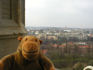 Mr Monkey looking west from Cabot's tower