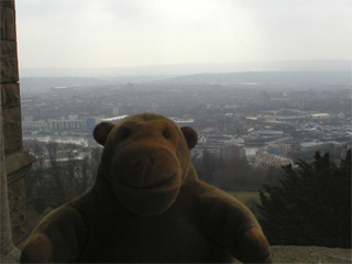 Mr Monkey looking south from the Cabot Tower
