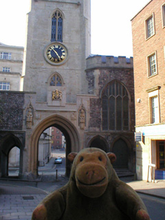 Mr Monkey looking at St Johns' Gate