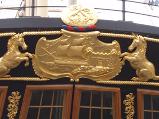 The arms of Bristol on the stern of the S.S. Great Britain