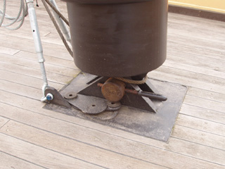 The base of one of the Great Britain's masts