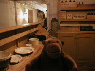 Mr Monkey examining the kitchen for steerage passengers