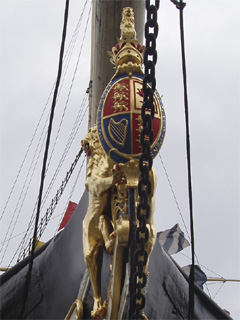 The Royal Arms on the prow of the S.S. Great Britain