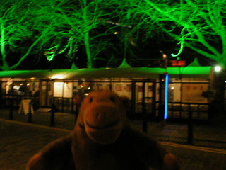 Mr Monkey outside the Spyglass restaurant