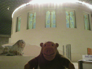 Mr Monkey inside the deserted British Museum