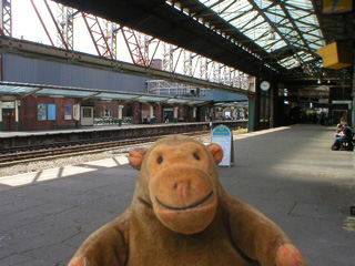 Mr Monkey wandering around Chester station