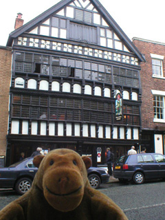 Mr Monkey outside the Bear and Billet