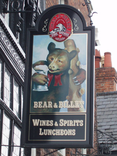 The sign outside the Bear and Billet