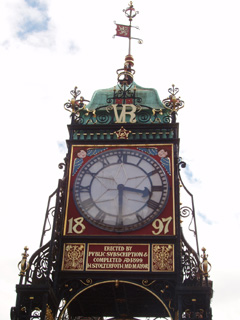 One face of the ornate Eastgate clock