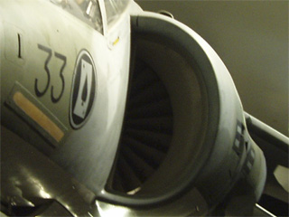 The air intake and the 'Ace of Spades' symbol of VMA-231