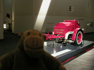 Mr Monkey with a Dennis fire trailer