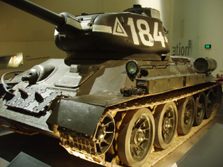 A three-quarter view of a T-34