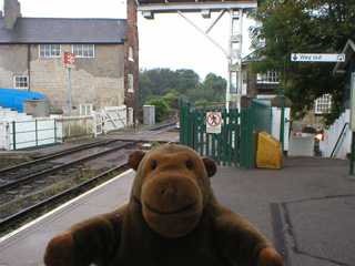 Mr Monkey on Knaresborough station platform