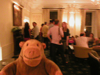 Mr Monkey mingling in the bar