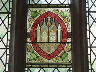 Stained glass in the Merchant Adventurers chapel