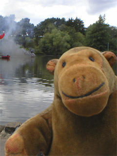 Mr Monkey watching smoke pour from the stricken enemy battleship