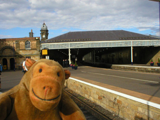 Mr Monkey looking at Scarborough station