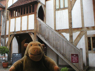 Mr Monkey outside Barley Hall