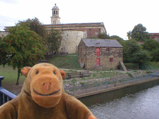 Mr Monkey crossing Castle Mills Bridge