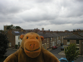 Mr Monkey looking towards York Minster from Victoria Bar