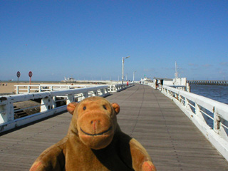 Mr Monkey on the pier at Ostende