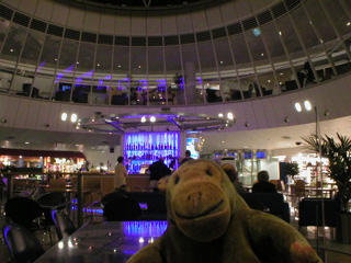 Mr Monkey in the departure lounge of Terminal 3