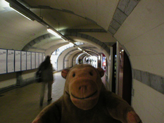Mr Monkey scampering to the platform for his train
