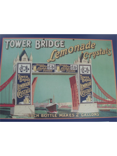 An advert for Tower Bridge Lemonade Crystals