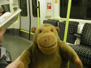 Mr Monkey on a tube train