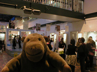 Mr Monkey inside the Manchester Craft & Design Centre