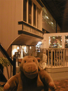 Mr Monkey looking at a fishmongers inside the Centre