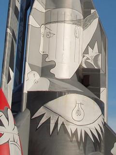 Part of Picasso's 'Guernica' on a rocket