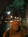 On the Tyne Bridge at night